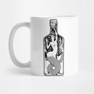 Mermaid in a bottle in vintage style Mug